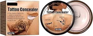 Crema per la Riparazione del Tatuaggio,Correttore per Coprire Tatuaggi,Correttore per Tatuaggi Impermeabile,Tattoo Concealer,Crema Correttore per Tatuaggi,Correttore Per Coprire Tatuaggi